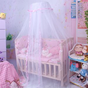1 st Round Mesh Dome Bed Luifel Net Princess Mugo Net met kantafwerking voor baby's 17m42m 220531