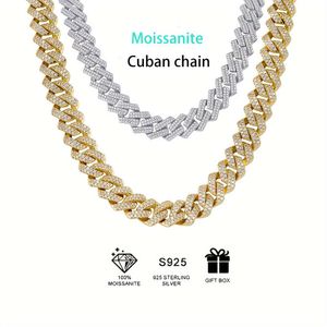 1pc S Moissanite Cubaanse ketting/platina gouden/goldne/multi-size ketting voor mannen vrouwen