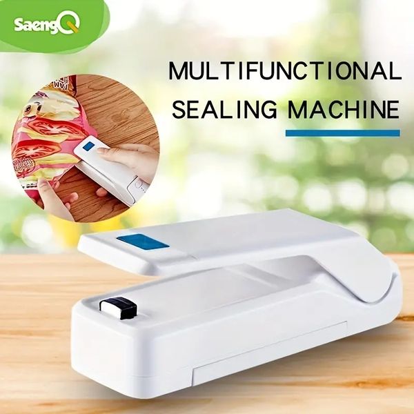 1pc, SaengQ Mini Portable Sealer, Portable Sealing Machine, Multi-function Small Home Plastic Bag Sealing Machine, Snack Storage Bag Sealing Machine