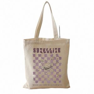 1pc Satelliet Patroon Tote Bag, Fi Canvas Harry's House Schoudertas, HS Geïnspireerde Doek Tas, Cadeau voor haar, Winkeltas T4I3#