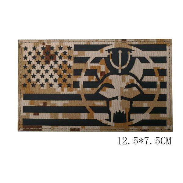 1pc SEAL Equipo IR IR Parches reflectantes infrarrojos Patches Navy Seals American US Flags Insignia Táctica Militaria Táctica