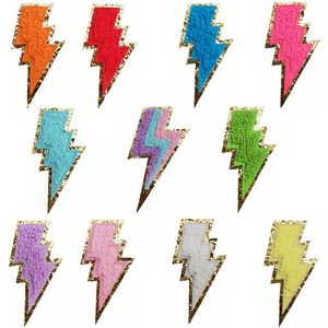 1pc Sequin CHENILLE Patchs de broderies Rainbow Lightning Star Patches Appliques Patches d'autocollants pour enfants Vêtements en jeans