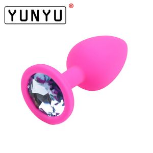 1PC Sexy Anal Plug Unisexe Arrière-cour G-spot Stimulant Silicone Butt Plug Booty Perles Cristal Bijoux Sex Toys Amant Cadeau C18112701