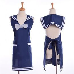 1 pc Sexy Vrouwen Japanse Marine Matroos Kraag Schort Koreaanse Mode Prinses Meid Schort Jurk Hoge Quality2381