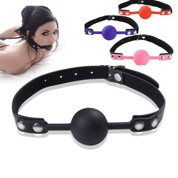 Bola de silicona para mujer, mordaza con boca abierta, arnés esclavo para adulto, Bondage, fetiche, restricción, juguete sexy para mujer, accesorios exóticos 4 #, 1 ud.