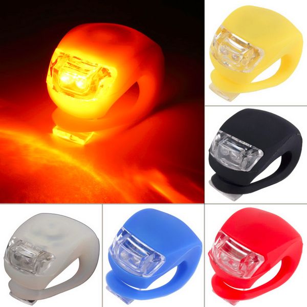 1PC Silicone vélo vélo vélo tête avant roue arrière LED Flash lumière lampe livraison gratuite