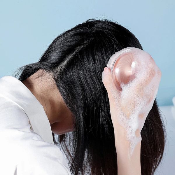 1pc Corps de tête en silicone pour laver les cheveux de soins propres qui démangeaissent les démangeaisons du cuir chevelu de peigne de brosse à brosse de bain spa