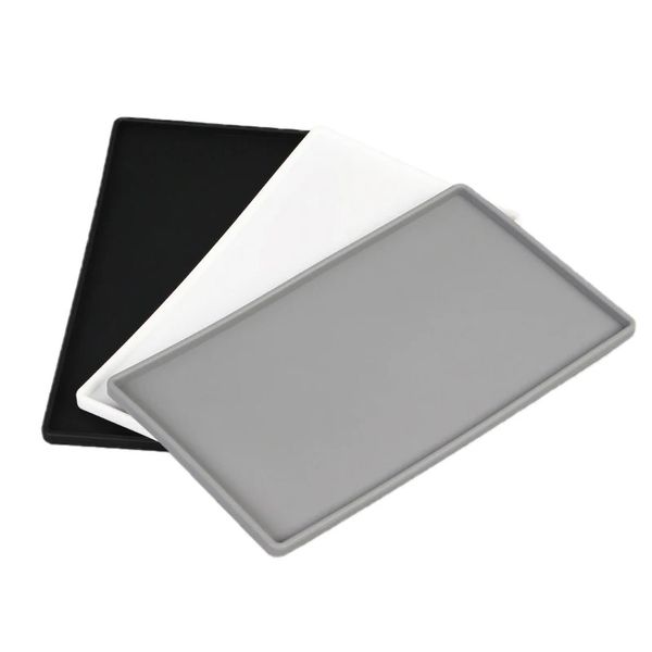 1PC Silicone Plastic Plate Plat Square Anti-Slip Twistable Stand Mobile Solder Bathroom Tray Tray Cobeurs de thé Cobeurs de café 200 mm