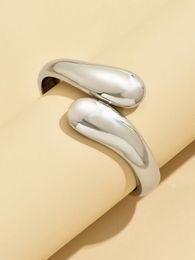 1pc zilveren druppelvormige armband van zinklegering, straatstijl persoonlijkheid Europese en Amerikaanse stijl overdreven geometrisch abstract slangvormig vintage