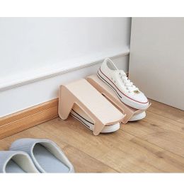 1 pc Simple Double Layer Shoes Shelf Save Space Shoe Rack Huishoudelijke opslagschoenen Gereedschap Plastic thuisschoen Organisator