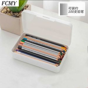 1 pc eenvoudige potloodkast Kawaii grote capaciteit Stationery Box Studenten Pen Eraser Manager School Supplies Cute