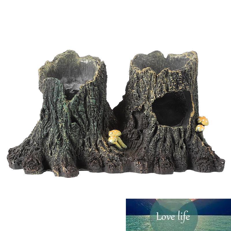 Aquariums 1PC Simulation Tree Hole Hiding Cave Lizard Hideout Bed Reptile Shelter for Reptile