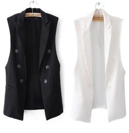 1 unid Blazer sin mangas Women039s Hombres Casual Doublebreasted Solapa Chaleco Traje Manga Cardigan Moda Outwear Abrigo C50 Trajes Bla3846688