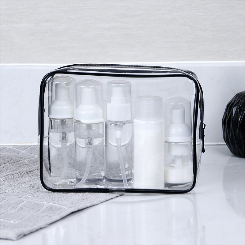 1pc صغير كبير من مستحضرات التجميل الشفافة الشفافة PVC Women Clear Case Case Case Travel Make Up Organizer Storage Bath Bat Bag Wash Bag