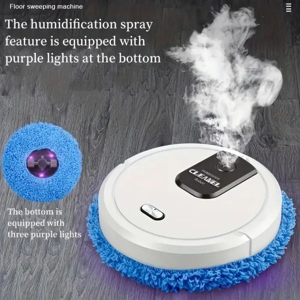 1 pc Smart Aspirateur Intérieur Et Extérieur Ménage Intelligent Vadrouille Robot Humidification Fonction De Pulvérisation, Vadrouille Automatique Et Robot De Nettoyage, Machine De Nettoyage,