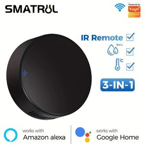 1 pc, SMATRUL Tuya Smart Wifi Télécommande infrarouge, Capteur universel d'humidité de la température, Ventilateur de climatisation TV DVD, Commande vocale, Prise en charge d'Alexa Google