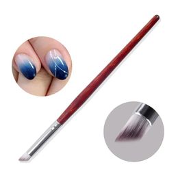 1PC smudge nail art borstelgradiënt bloeit tekenlijn schuine hoek gelgel polish printtips nagelborstels manicure gereedschap