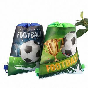 1pc Soccer Drawstring Bundle Pocket Green Football Backpack Sacle de voyage Sac de rangement pour garçon Gift Draw Sacs U51A #