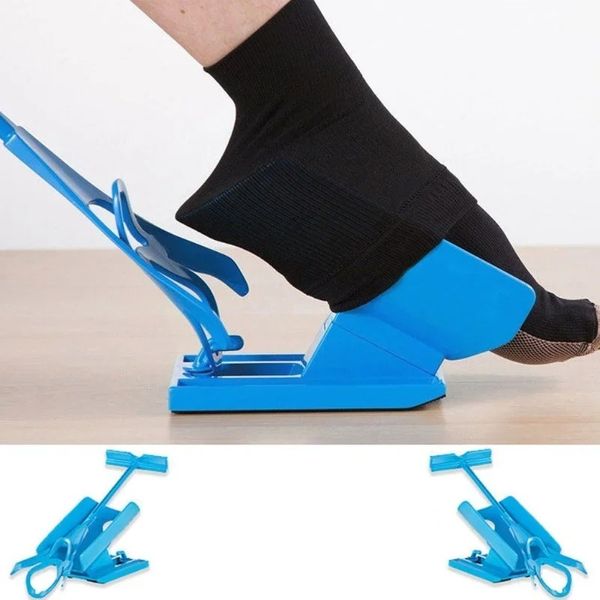 1PC chaussette de chaussette d'assistance Blue Helper Kit aide à mettre les chaussettes sur sans klaxon de chaussure de flexion adapté aux chaussettes