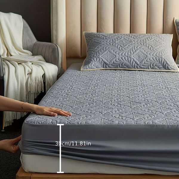 1 drap-housse Emed doux et confortable, parfait pour chambre à coucher, chambre d'amis ou hôtel – avec poche profonde pour un ajustement sécurisé