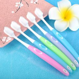 1 pc zachte borstelt tandenborstel nano wit haar siliconengreep borstel tanden reiniging hygiëne tandheelkundige orale zorg willekeurige kleurgroothandel