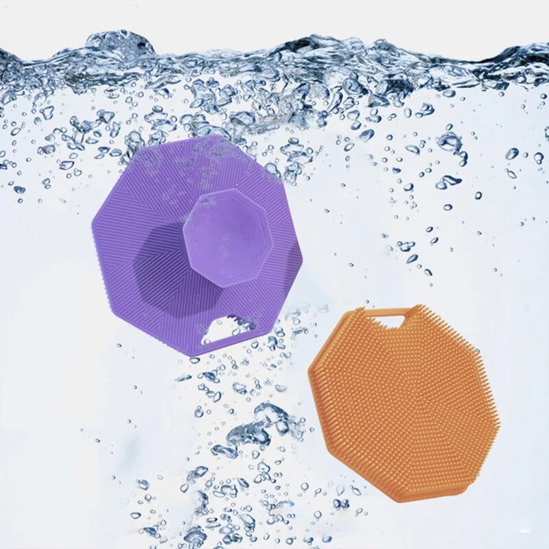 1PC Soft silikonowy szczotkę oczyszczającą ręczne ciało oczyszczanie płukania prysznic delikatny złuszczający masaż bez poślizgu pędzel do kąpieli showe