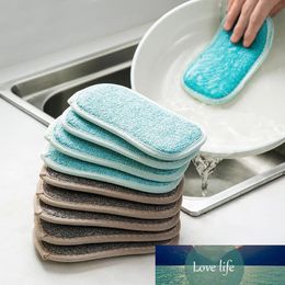 1 ST Sponge Schuurpad Dubbelzijdig Reinigingsborstel Microfiber Doek Spons Voor Wasschotels Sponge Keuken Schoonmakende Doeken