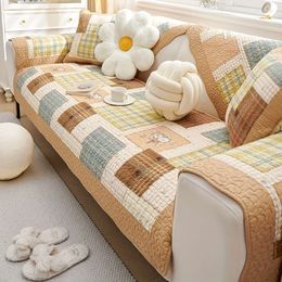 1 funda de sofá con estampado de primavera, de algodón, suave y cómoda, estilo retro, rústico, fresco, para sala de estar, oficina, decoración del hogar