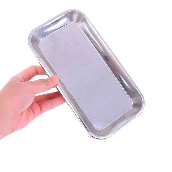 1pc en acier inoxydable Cosmetic Rangement Nail Art Équipement Plaque Docteur Docteur Chirurgical Dental Tray Faux Nails Pish Tools