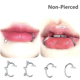 1pc en acier inoxydable faux anneau de nez cerce de septum Clip Clip Lip Boucle d'oreille Piercing Femmes Bijoux Bijoux non lourde 240407