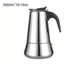 1pc roestvrijstalen mokapot, draagbare koffiepot, espressomachine 300ml / 10.14oz koffieketel