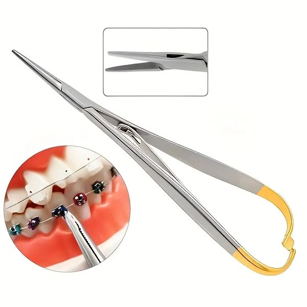 Pincettes porte-aiguilles dentaires Standard, Instrument orthodontique, produit de dentisterie, porte-aiguille Mathieu en acier inoxydable, 1 pièce