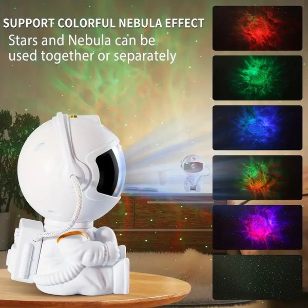 1pc Star Projector Astronaut Galaxy Light Projector, Kids Nebula Night Light Avec Télécommande Et Tête Magnétique De Rotation À 360 °,