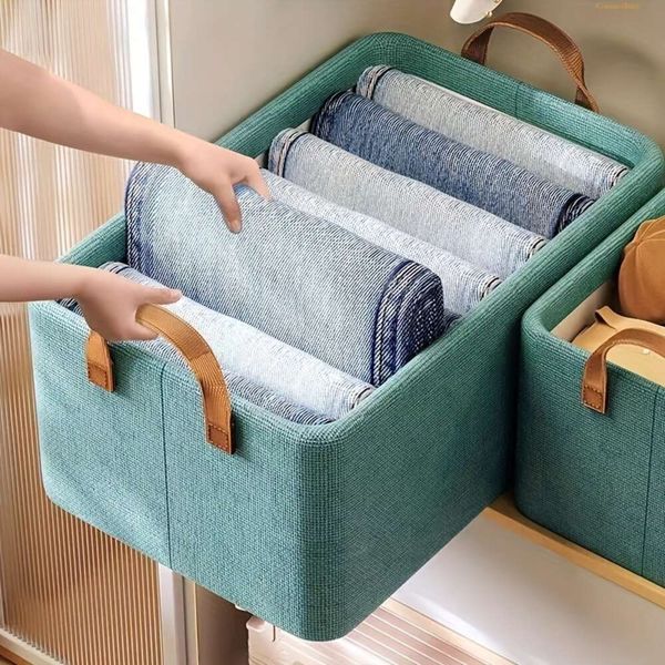 1pc cuadro de almacenamiento plegable de 1 por ciento portátil de gran capacidad - ideal para la organización de ropa en el vestuario del hogar