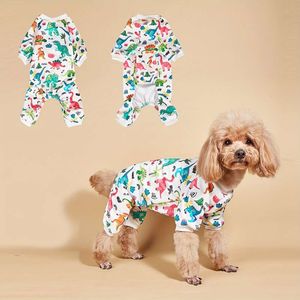 1pc Summer Pet Pama Jumpsuit Dogs Cats - Print dino amusant, idéal pour les fêtes et se prélasser