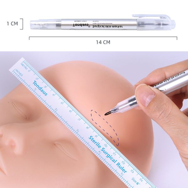 1pc Tattoo Earnwebrow Marker stylo Skin with Mesurer Paper souverain Eraser Magic Remover Bross Chirurgical Makeup Tattoo Tattoo Tattoo