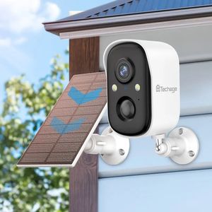 1PC Techage Solar Security Outdoor Wireless Camera, Battery 1080p WiFi Smart Weerbestendige camera met kleur Night Vision Spotlight, Sirene Alarm, AI Motion Detection