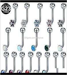 1 st titanium Christina Vertical Hood Flower lip ringen opal sexy vagina genitale piercing vch wenkbrauw piercings sieraden hdxkb a2vfx5214148