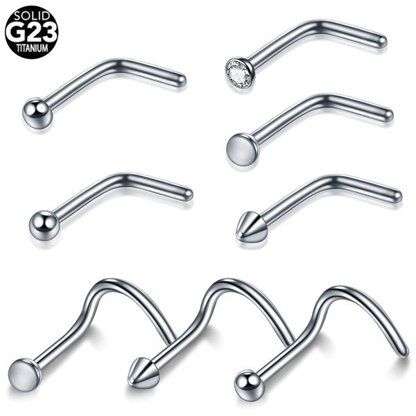 1pc titane nez étalon narine Piercing l Forme du nez de nez supporte de soudoir nazir nazir body bijoux corporel