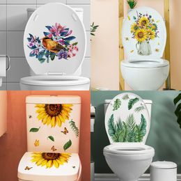 1PC Toilet Sticker Cartoon Plante verte WC Paintes d'auto-adhésifs amovibles Accale de salle de bain décoration décor décor décor Stickers muraux 240506