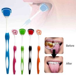 1pc Limpiador de la lengua Retire el recubrimiento de halitosis Cuidado oral Cepillo de raspado independiente 220614