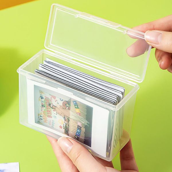 1PC Boîte de rangement en plastique transparent transparent carré carré d'écran polyvalent boîtier de rangement de bijoux Organisateur de bureau