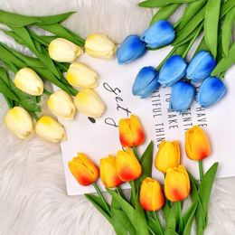 1pc tulips flores artificiales pu cala falsas flores de toque real adornos para el jardín del hogar para suministros de decoración de la fiesta de bodas