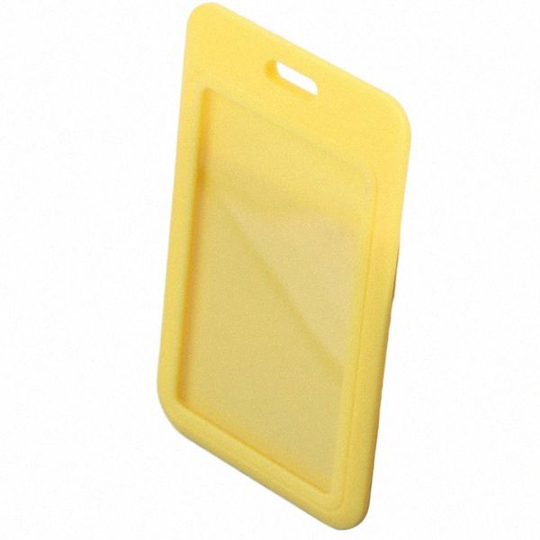 1PC Couverture de carte de crédit bilatérale Couverture des badges en plastique dur avec machine à sous pour l'événement Tag Tag Carte Holder STRAP J4HJ # #