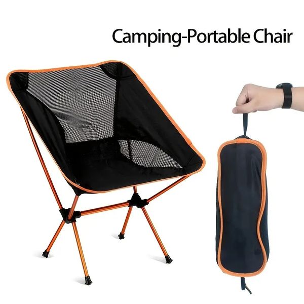 1 chaise pliante portable ultralégère pour les activités de plein air - Cadre en alliage d'aluminium durable, parfaite pour la pêche, le camping et la randonnée en plein air