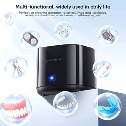 Nettoyeur à ultrasons 1 pièce pour prothèses dentaires, machine de nettoyage à ultrasons professionnelle pour tous les soins dentaires, dispositif de retenue, aligneur, appareils orthodontiques, protège-dents, tête de brosse à dents, tête de rasoir