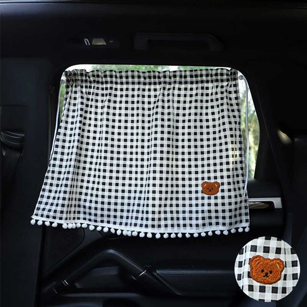 1PC Universal Car Sun Shade Cortinas Cute Cartoon Bear Car Styling Ventana lateral trasera Parabrisas Parasol Proteger Cortinas de ventana