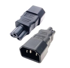 1 adaptador de corriente Universal IEC 320 C14 a C5, convertidor adaptador C5 a C14, enchufe de CA, conector IEC320 C14 de 3 pines NEWEST2823810