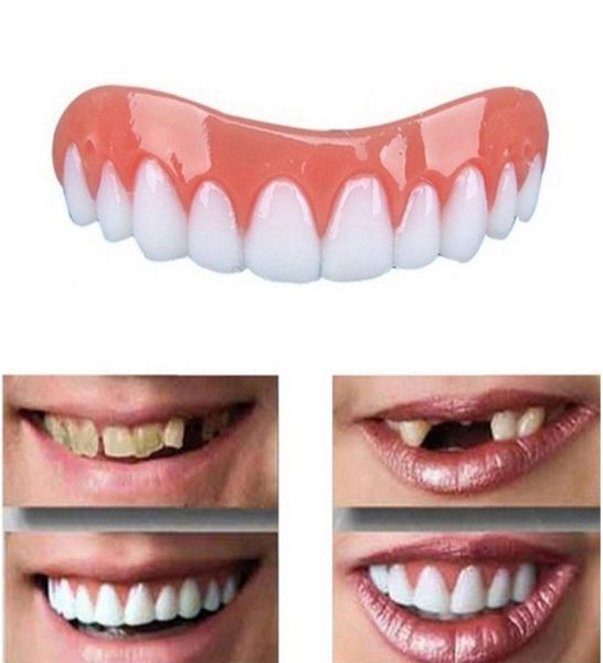 1 pièce de fausses dents supérieures en Silicone, Simulation de fausses dents, outil de blanchiment des dents, brosse de soins, hygiène, blanchiment 3998595