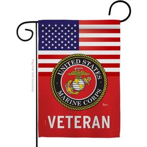 1pc US Marine Corps Veteraan Tuin Vlag Staat Amerikaanse Militaire Pensioen Officiële Huis Decoratie Banner Kleine Tuin Gift Doub Zonder Vlaggenmast 12